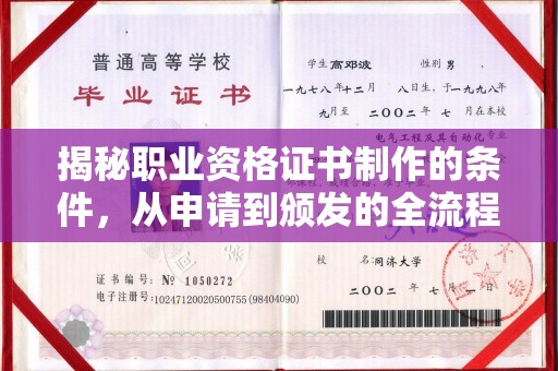 土默特左旗揭秘职业资格证书制作的条件，从申请到颁发的全流程解析